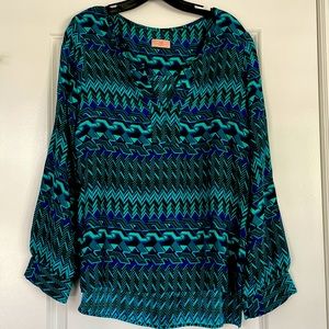 Chevron silk blouse